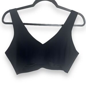 Honeylove LiftWear V-Neck Bra Size 1X Black Wireless Sculpting Support Womens